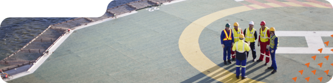 workers on helipad