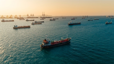 fleet of shipping boats